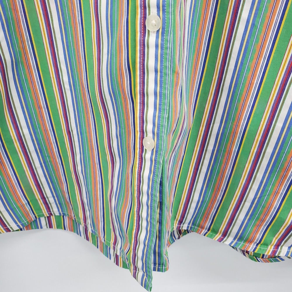 Lauren Ralph Lauren Womens PM Multicolor Stripe Button Front Cotton‎ Blouse Top - Picture 5 of 16